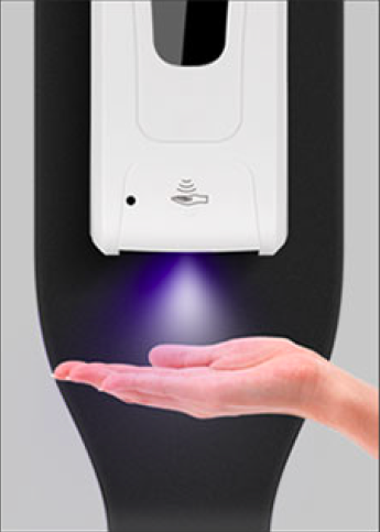 Touch free hand sanitiser dispenser spray atomiser mist